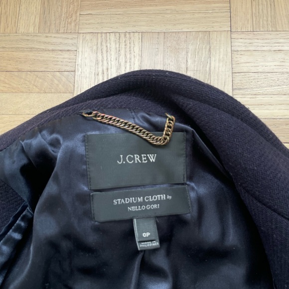 J.Crew Women’s Stadium Cloth Navy Cocoon Coat, 0P - Picture 2 of 5